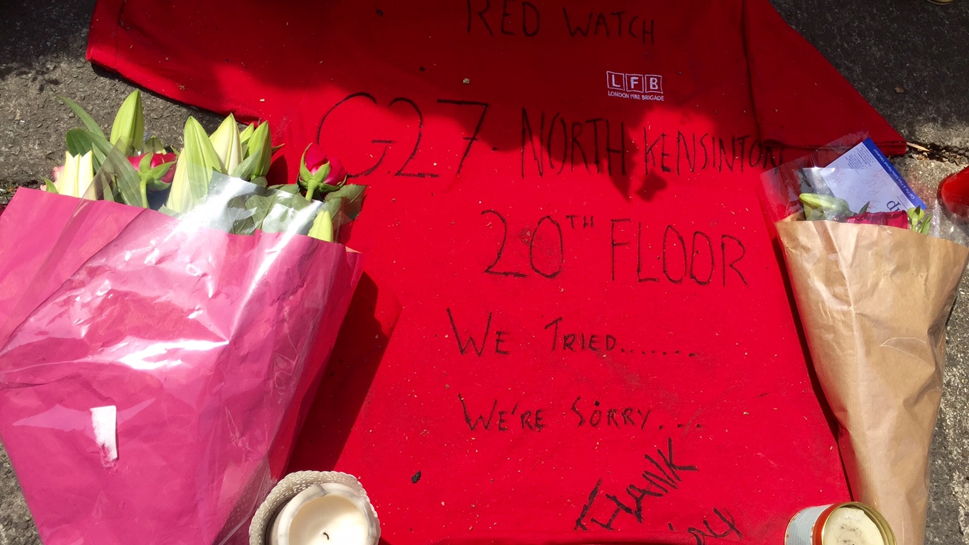 Messages left for the victims of the London fire
