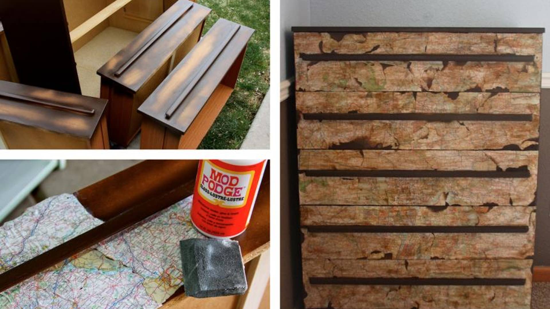 Decoupaged Dresser Drawers