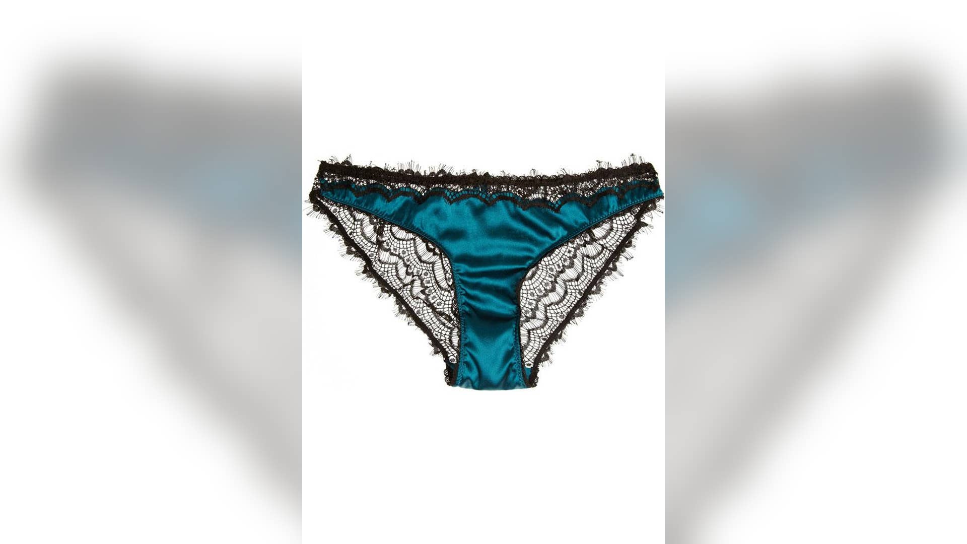 MIMI HOLLIDAY BY DAMARIS Bisou Bisou Azure lace and stretch-silk satin briefs