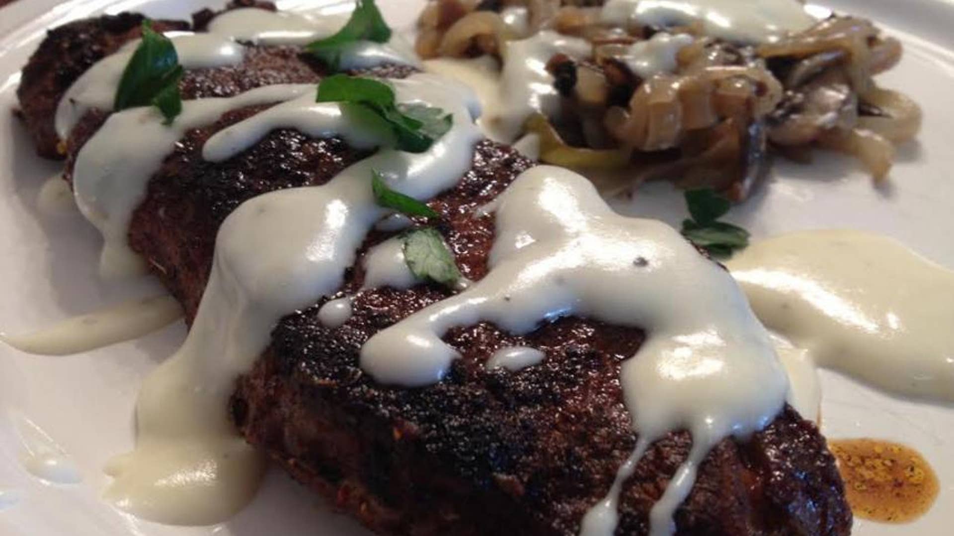 Provolone Sauce and Caramelized Onions