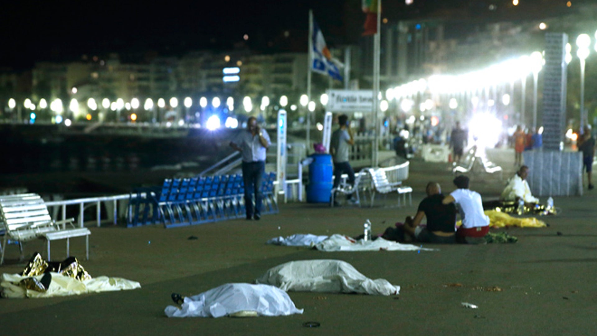 Bodies seen after attack involving truck in Nice, France. 