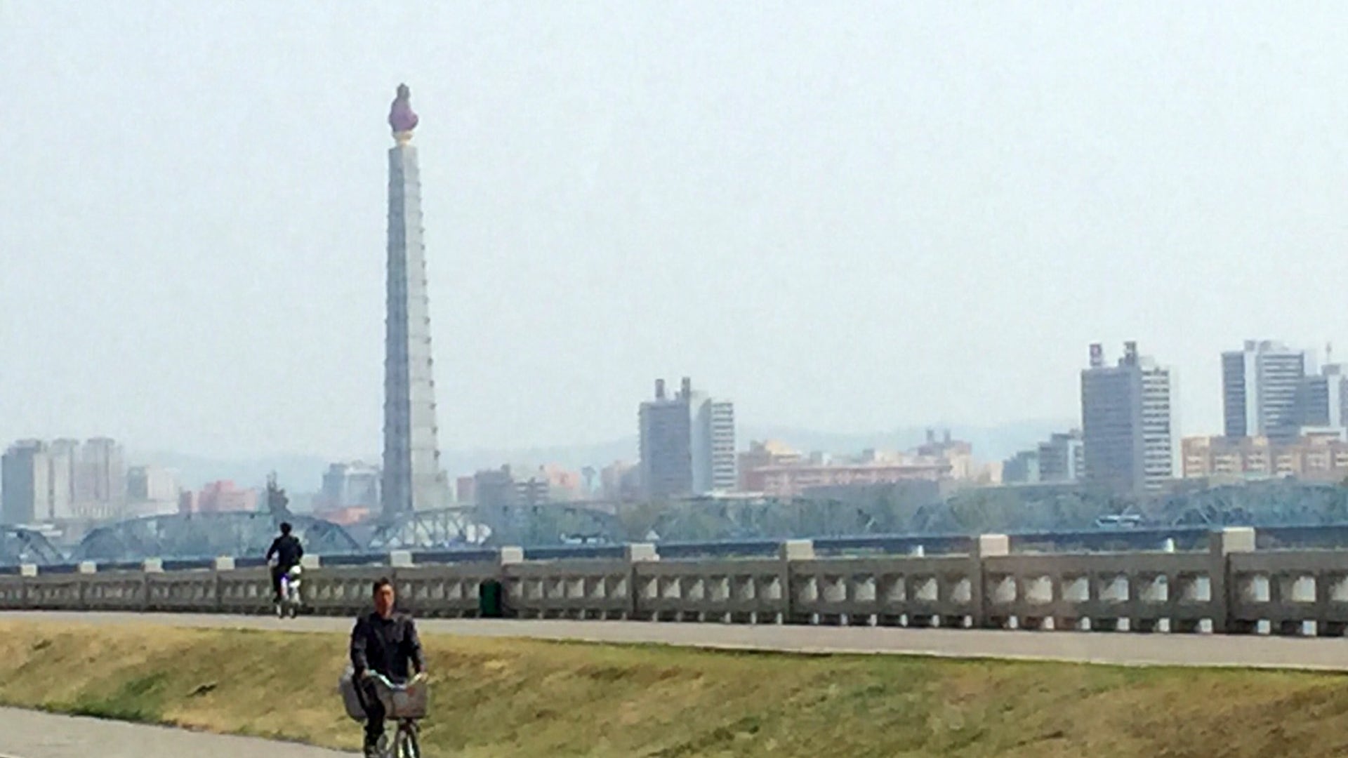 Pyongyang's skyline on April 12 