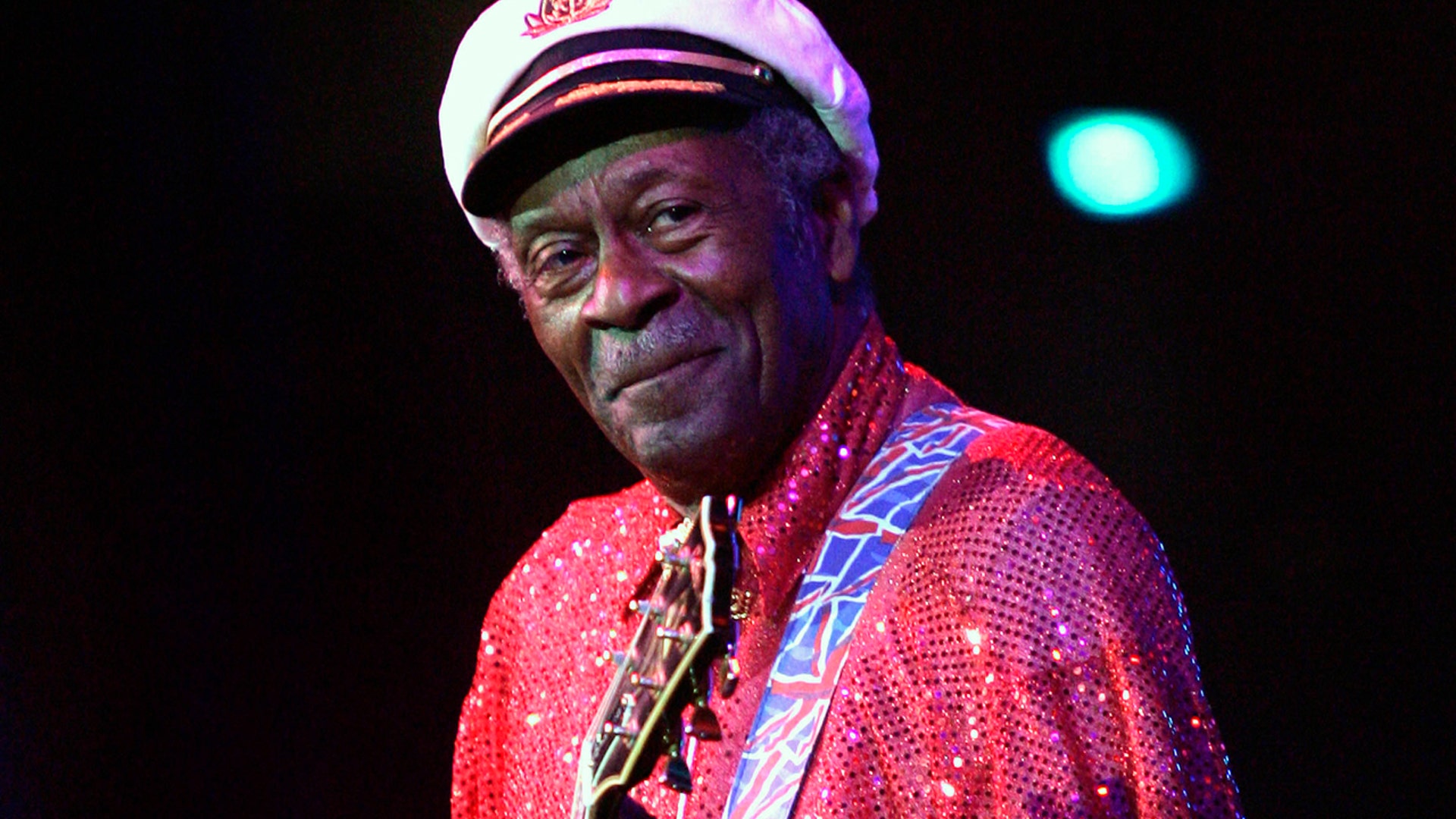 Chuck Berry performs at The Domino Effect, a tribute concert to New Orleans rock and roll musician Fats Domino, at the New Orleans Arena in New Orleans on May 30, 2009. 