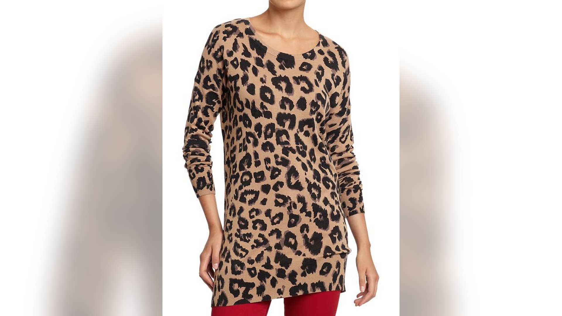 Old Navy Brown Animal Print Tunic Sweater, 29.94