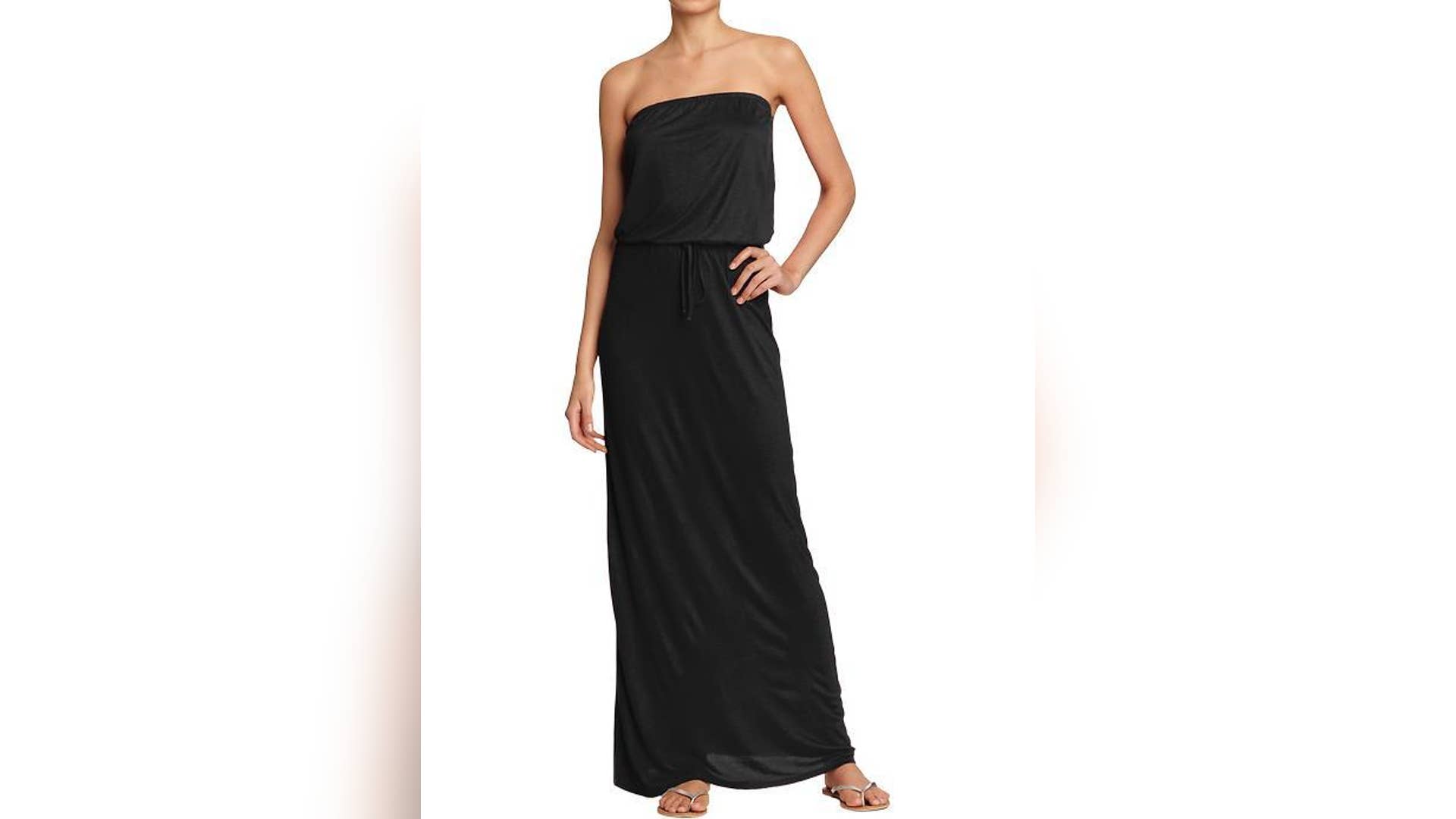 Women's Drawstring-Tube Jersey Maxi Dresses