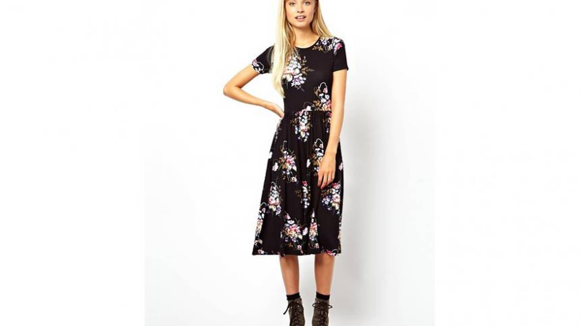 Midi Skater Dress in Floral