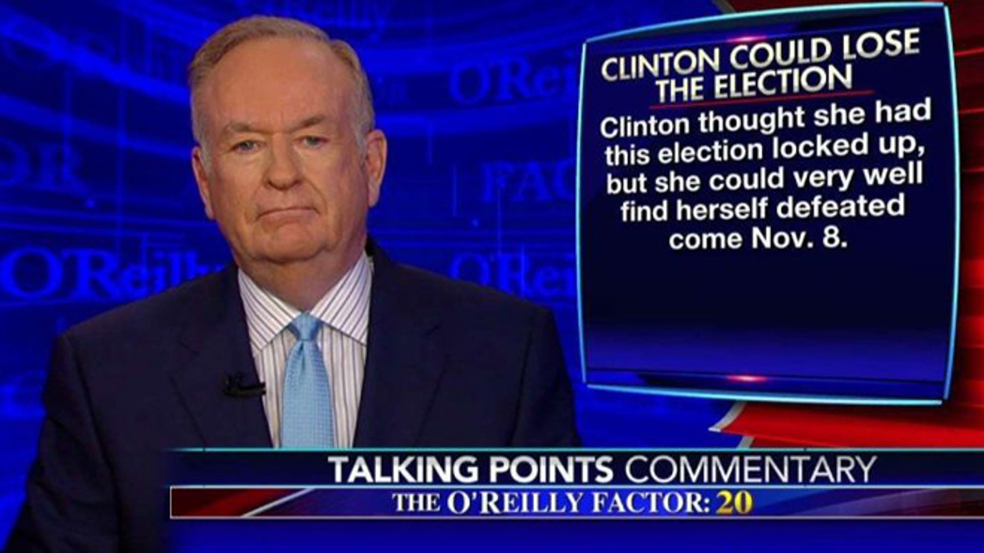 ‘The O’Reilly Factor’ host Bill O’Reilly discusses why there should be ‘grave concern’ in the Clinton camp