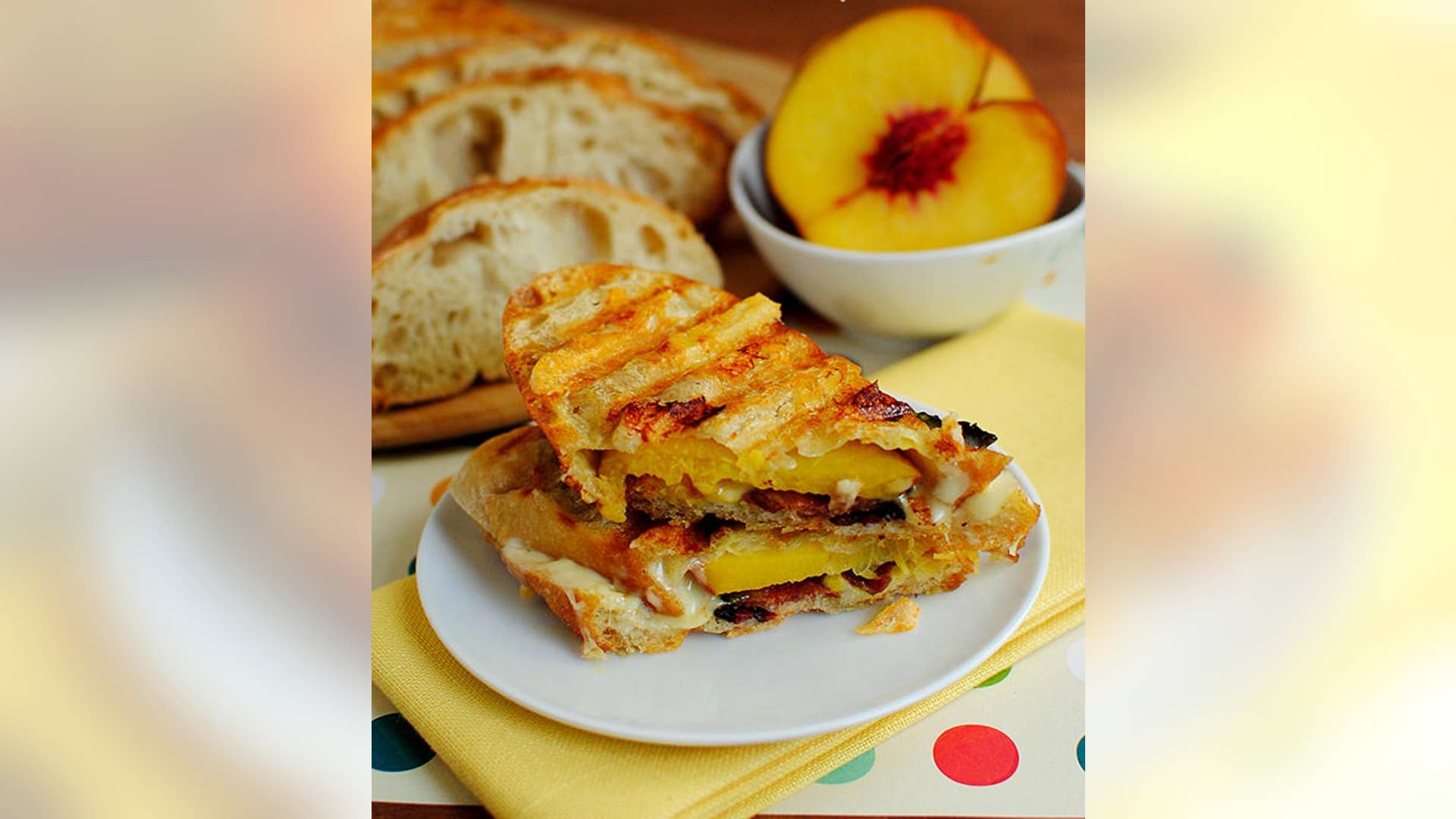 Bacon, Cheese and Peach Panini