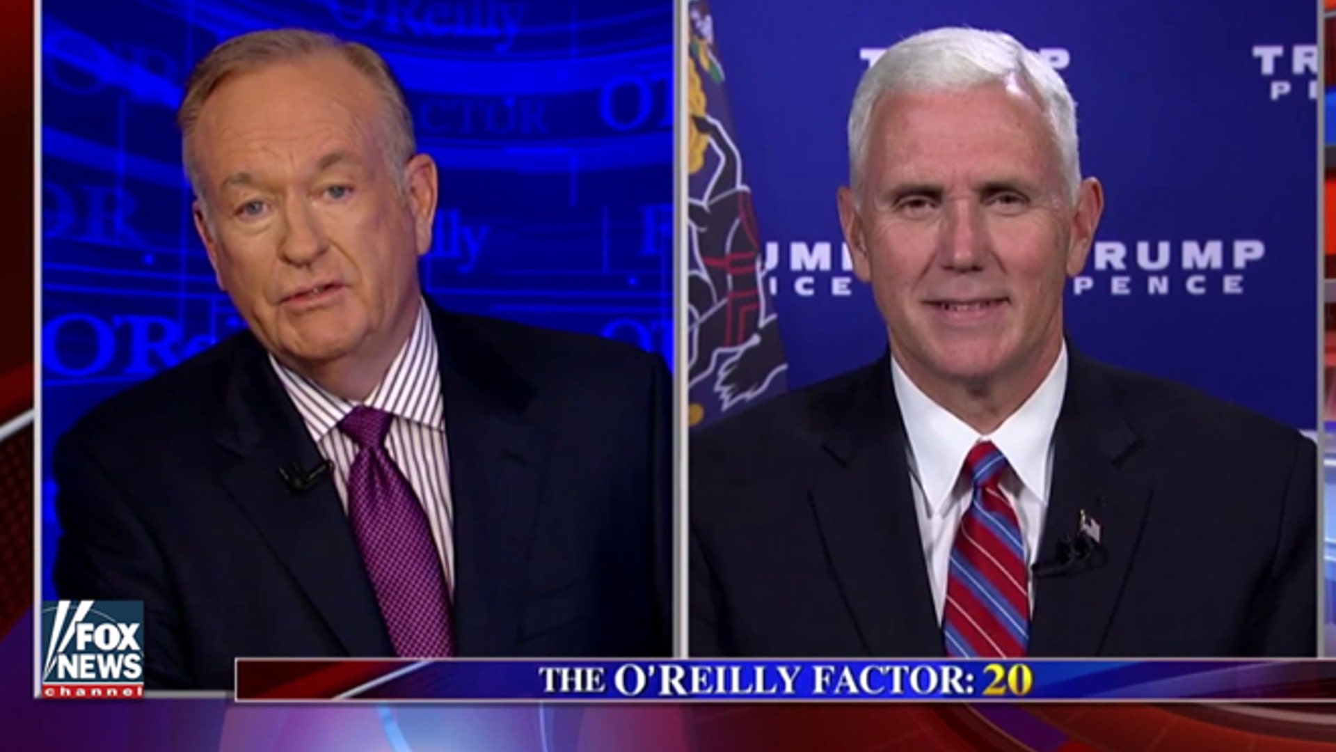 Republican vice presidential nominee Mike Pence discusses the Clintons’ careers in public life on ‘The O’Reilly Factor’