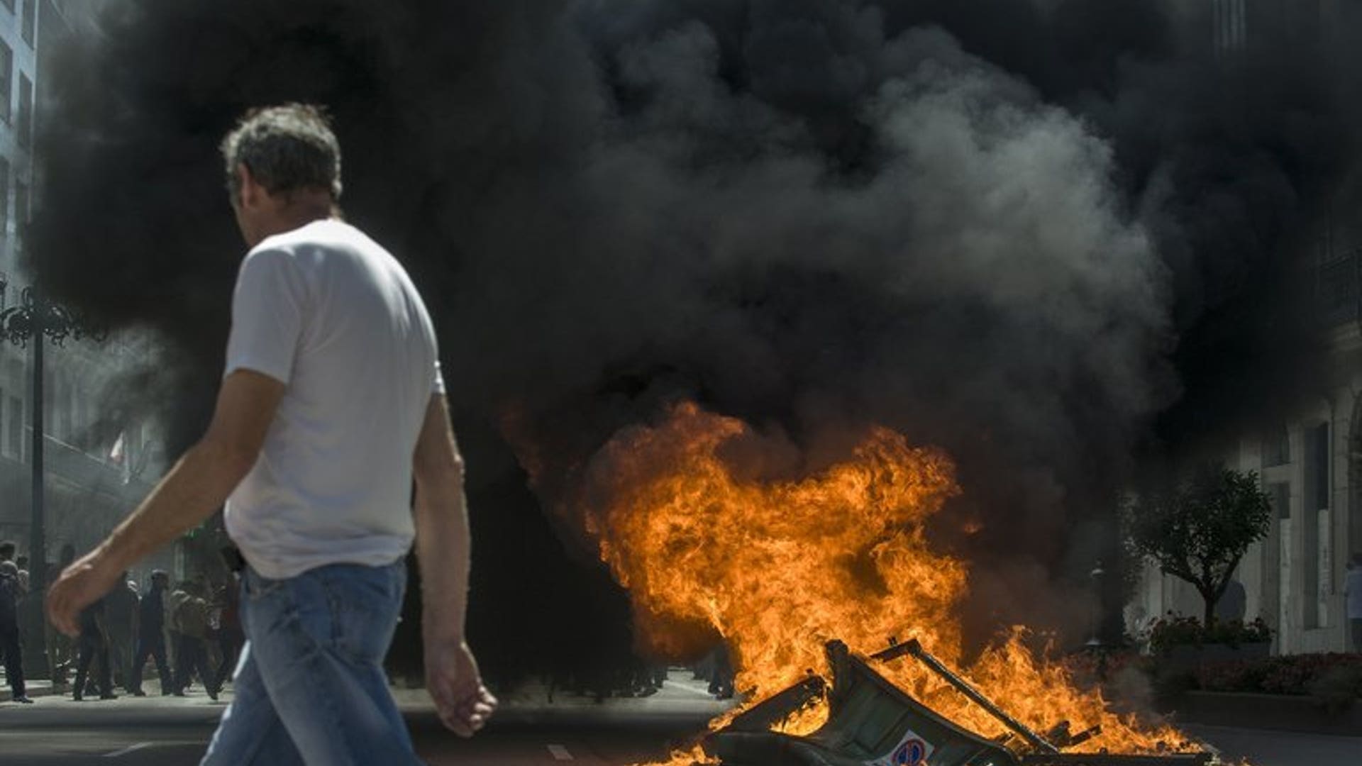 Protest fire