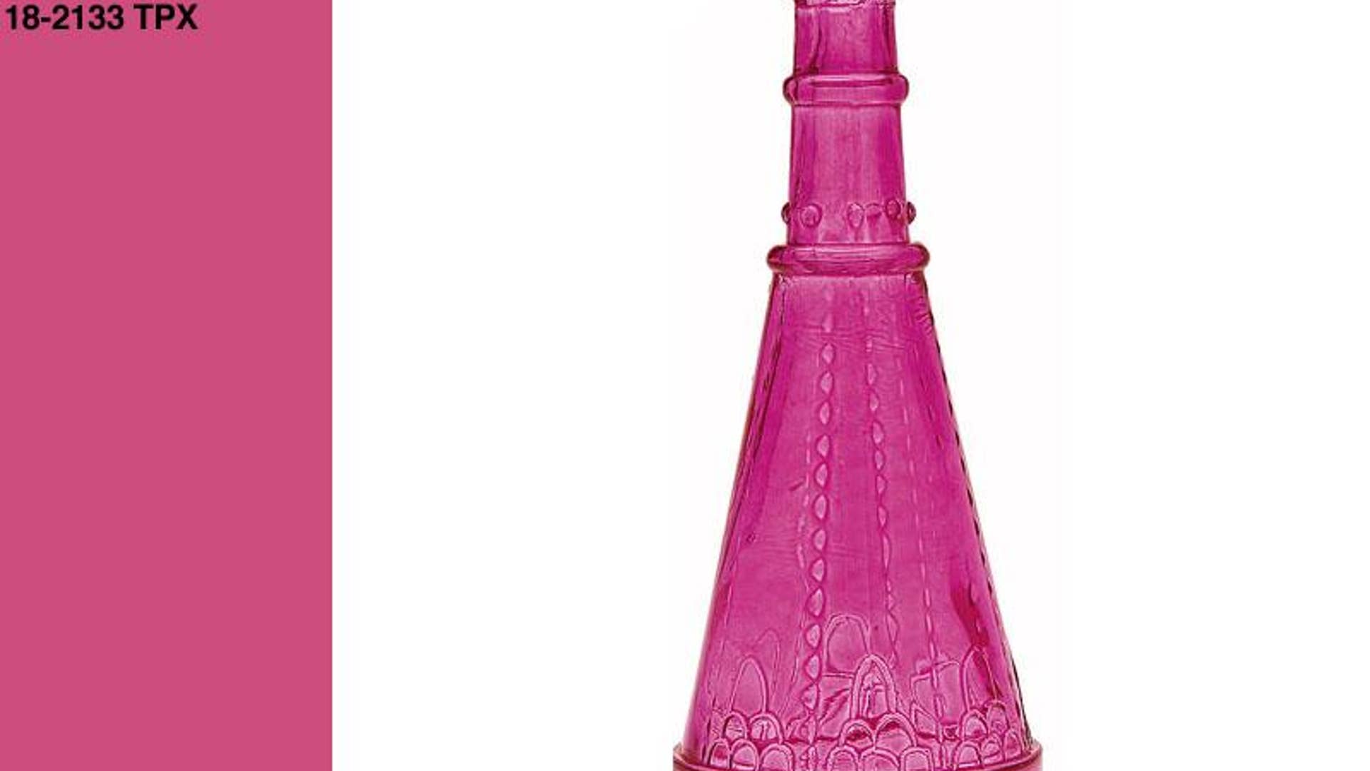 Small Fuchsia Pink Vintage Glass Bottle