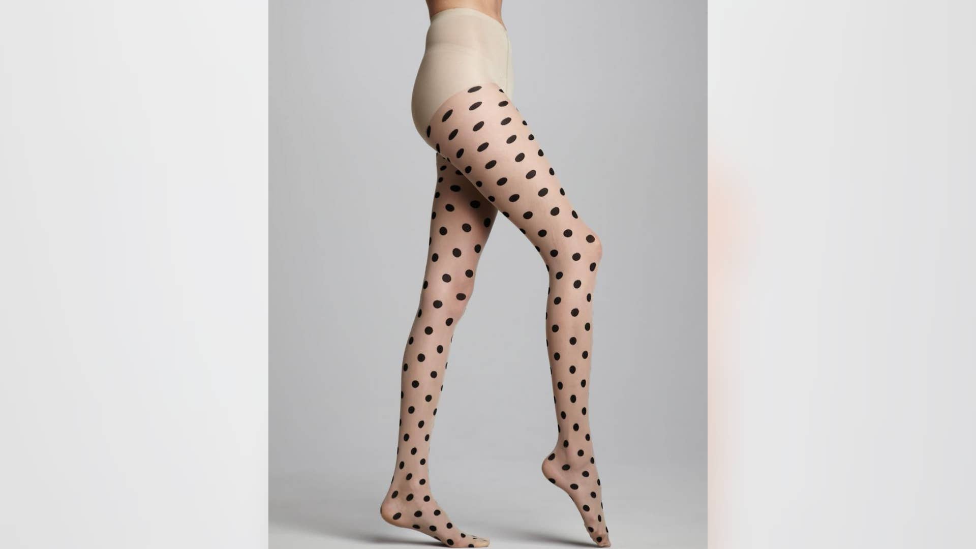 Polka-Dot Tights, Cream