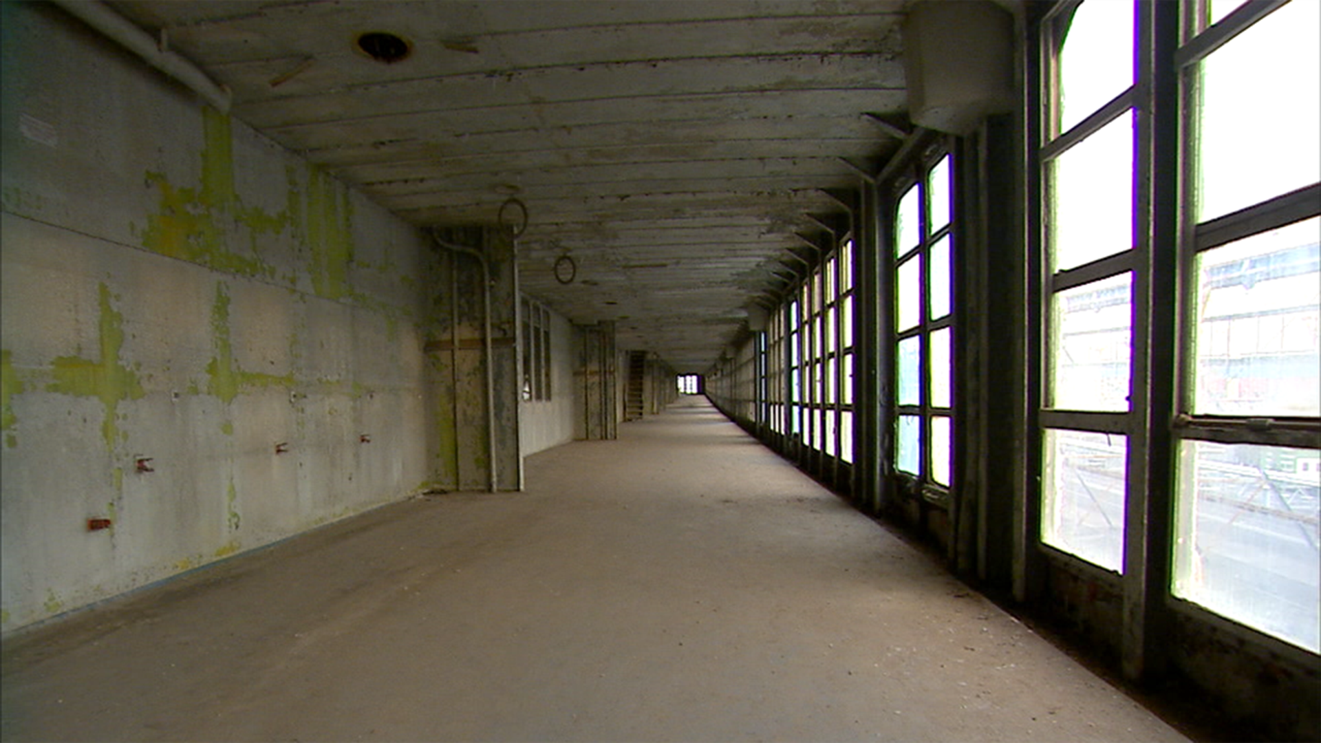 The same promenade, stripped of its deck chairs, looks much different.