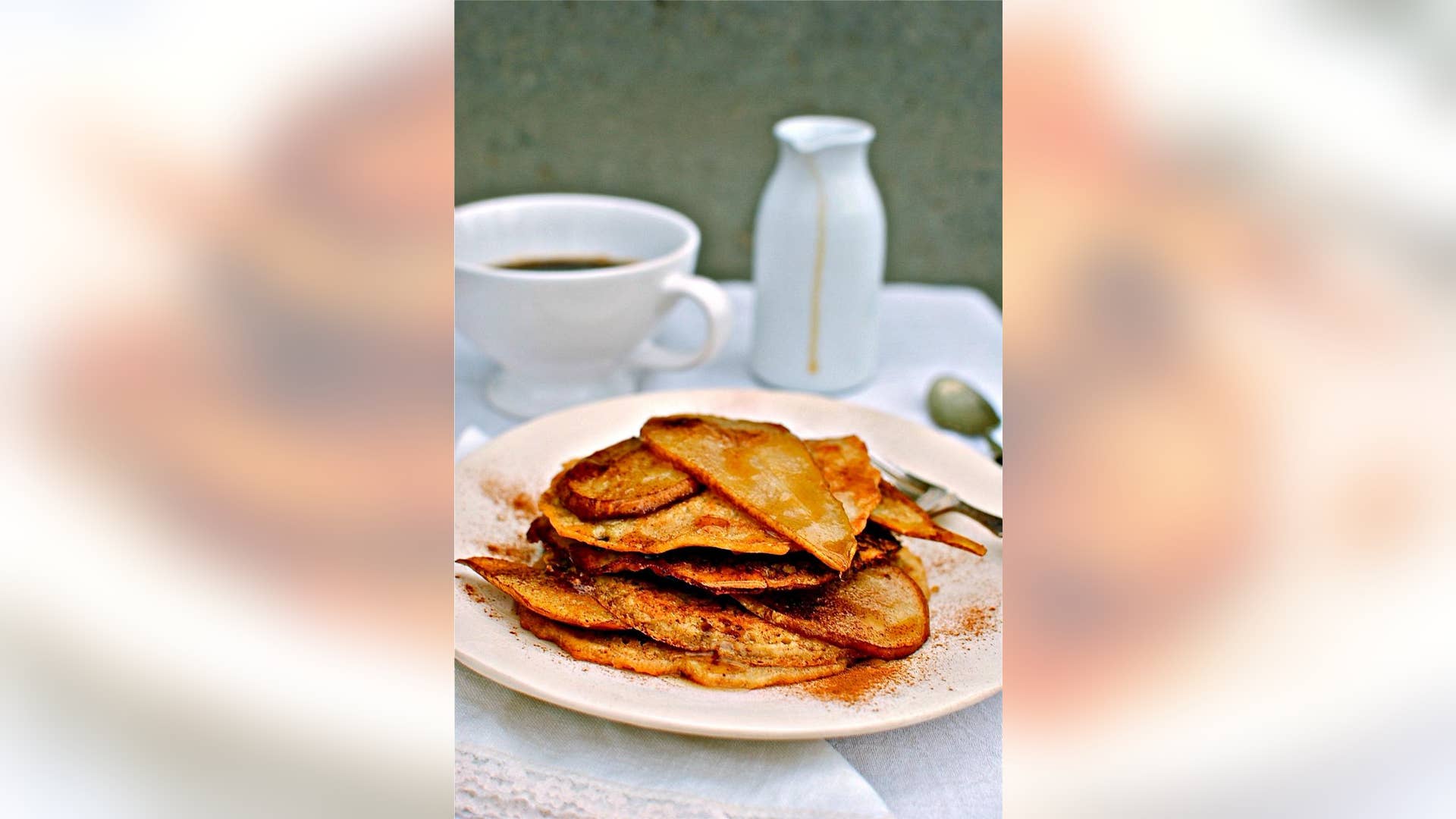 Quinoa Peanut Butter Pancakes With Cinnamon and Pear