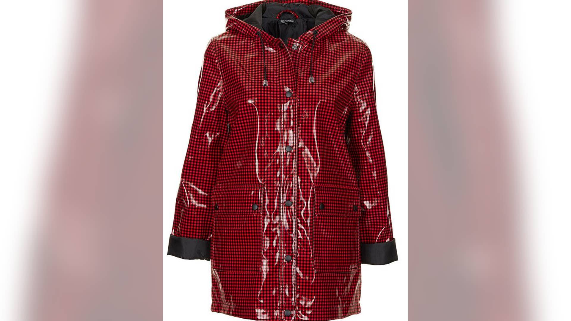 Topshop Gingham Rain Mac