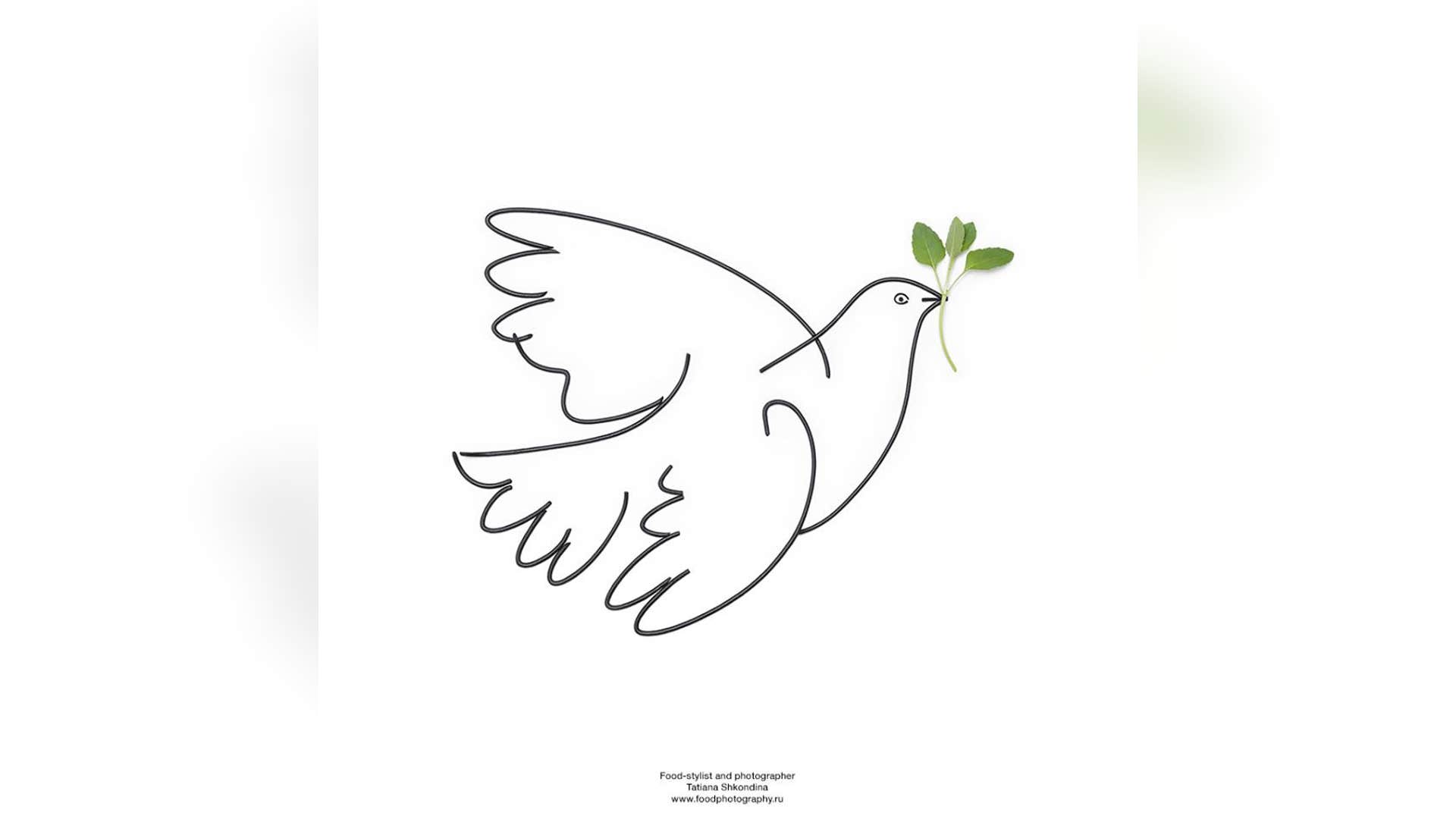 Simple, elegant and strikingly similar. Shkondina employed the use of just two ingredients in this recreation: thin noodles of black ink pasta and a few herbs.