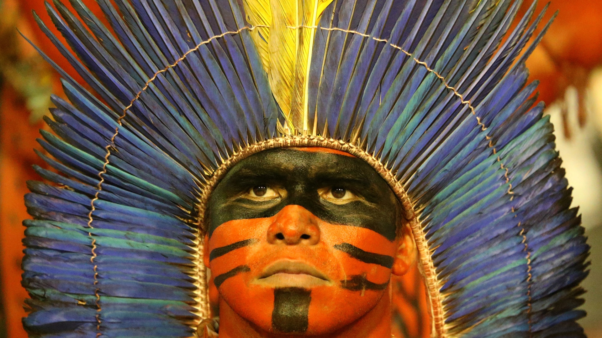 A dancer from the Paraiso do Tuiuti samba school performs in Rio.