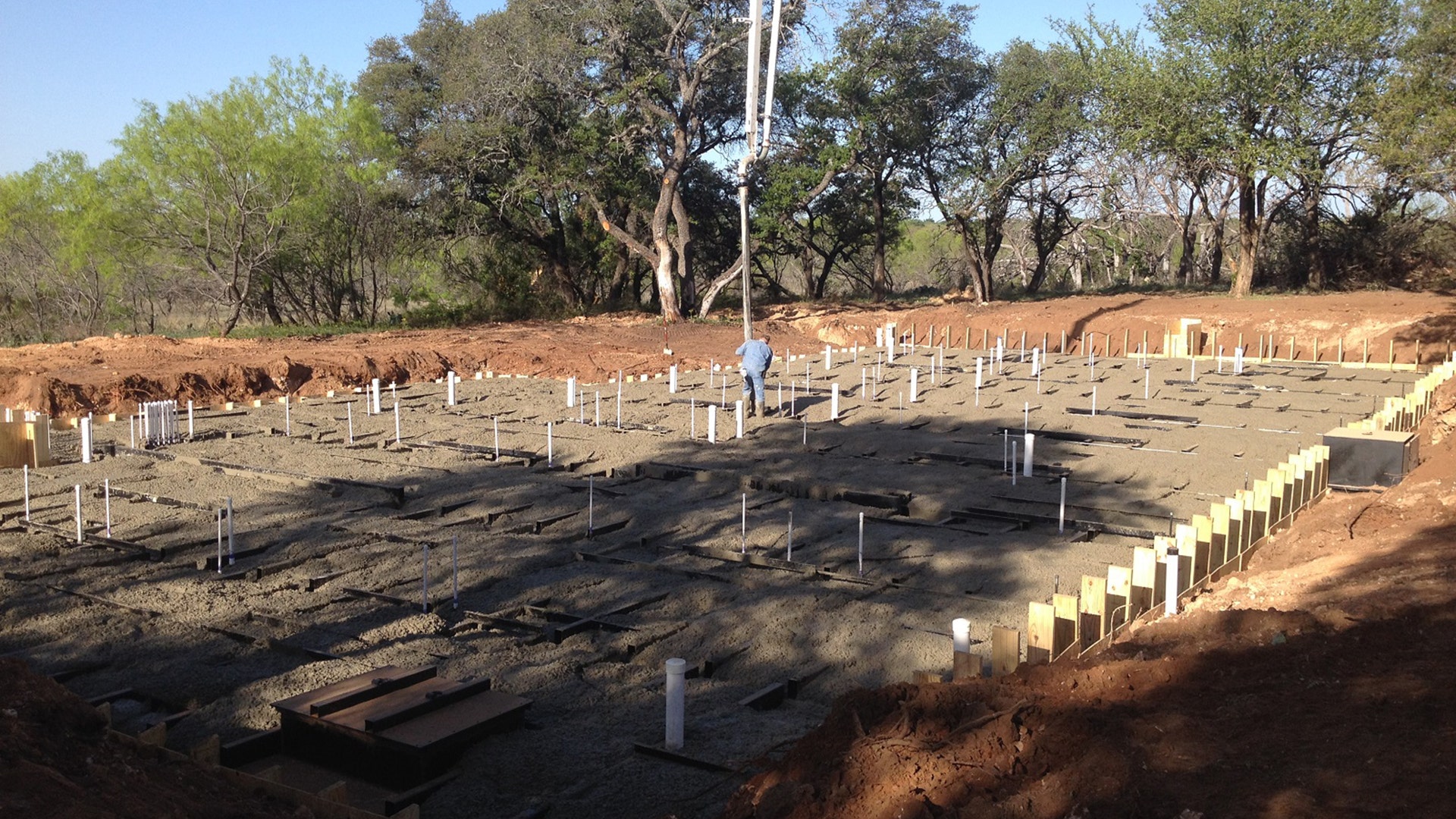 Risinig S Bunkers installed as viewed from above ground.