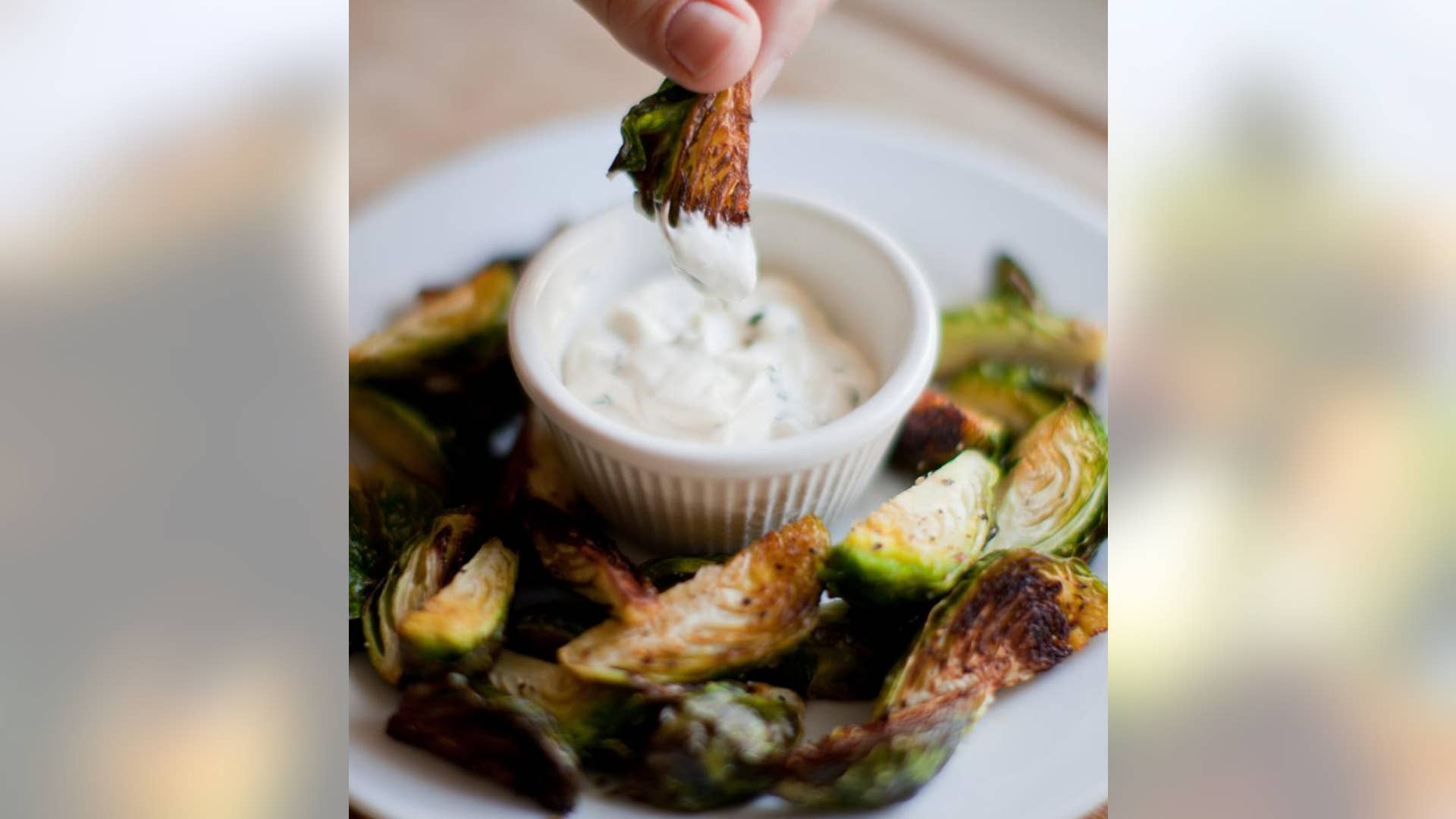 Crispy Brussels Sprouts with Garlic Aioli