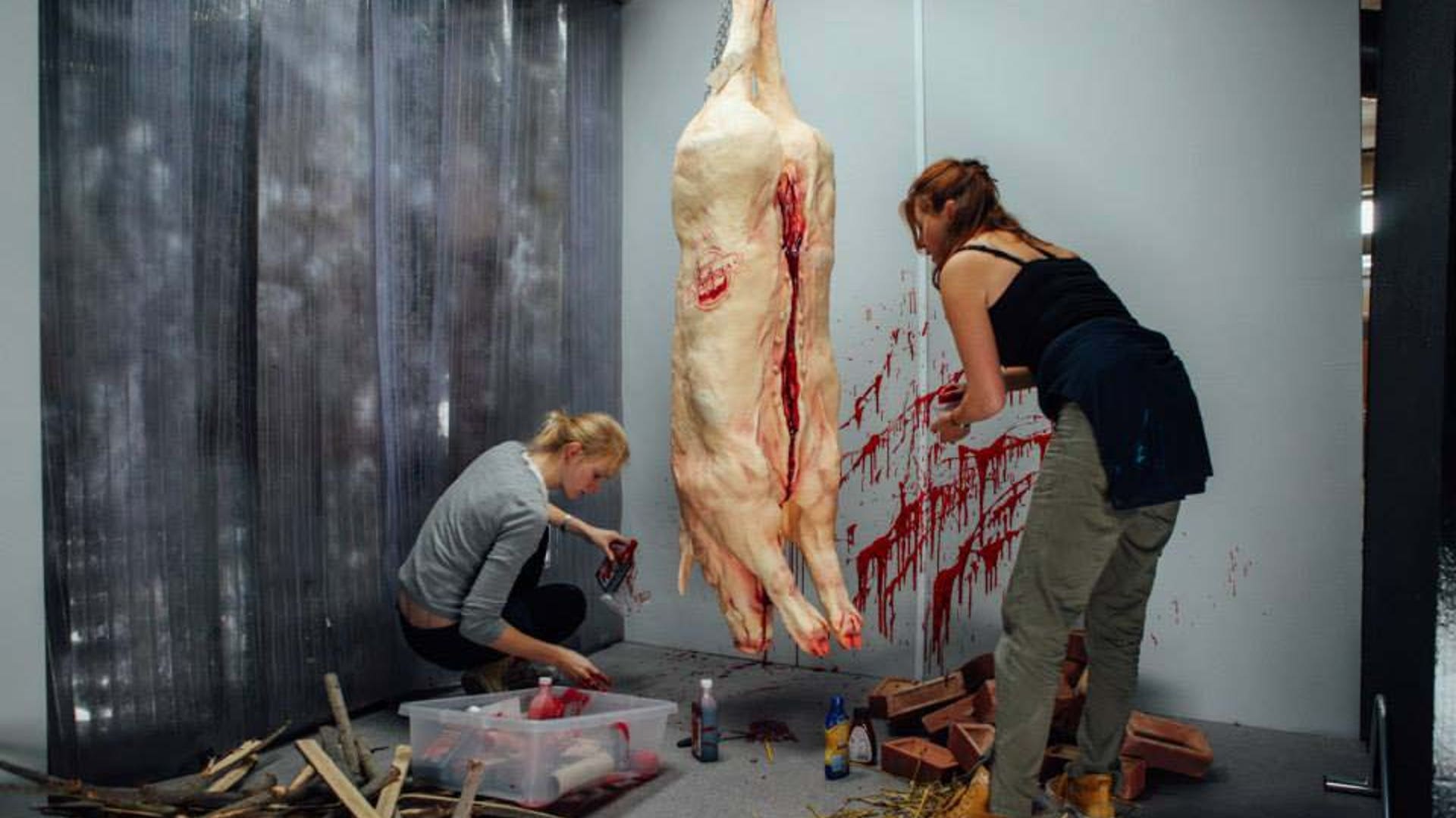 More 'Pig Cake' preparation.