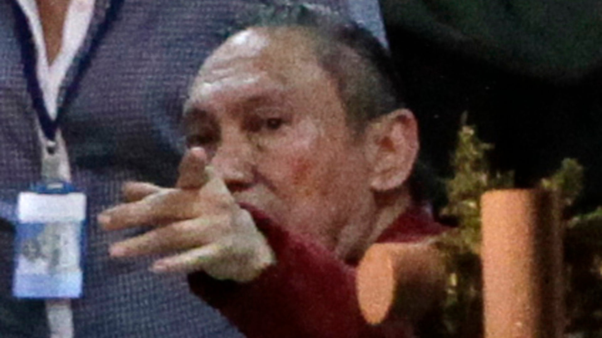 Panama's former dictator Manuel Noriega upon his arrival at El Renacer prison.