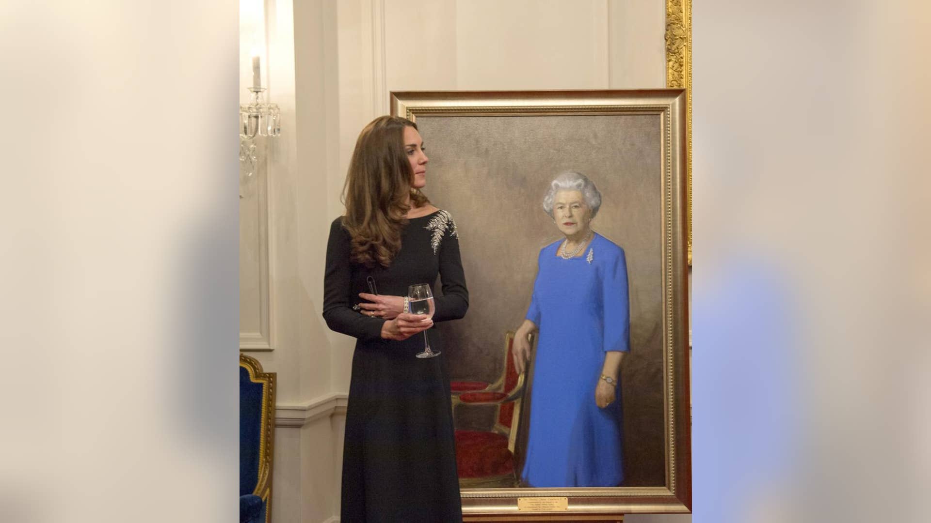 Standing Next to Queen Elizabeth II Portrait