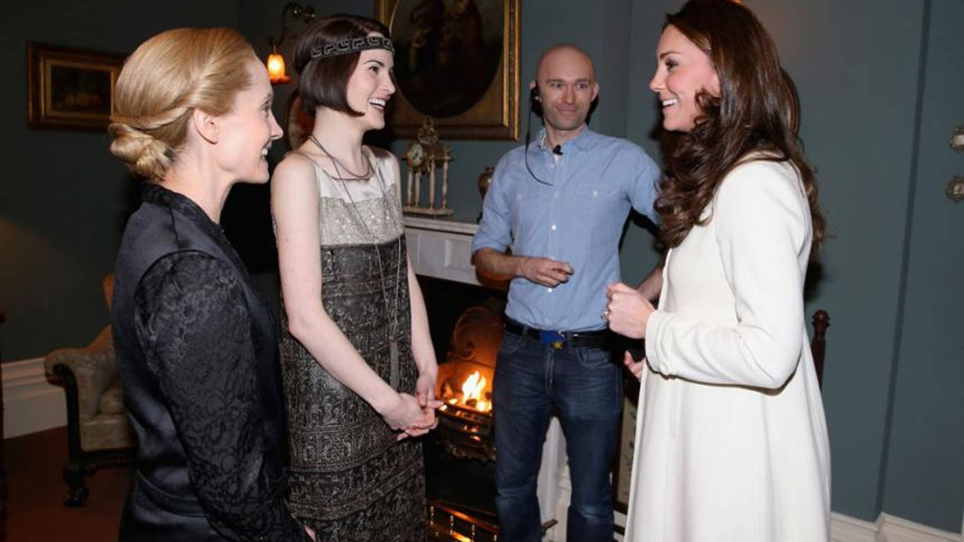 Chatting with actress Michelle Dockery (who plays Lady Mary Crawley) and Joanne Froggatt (who plays Anna Bates)