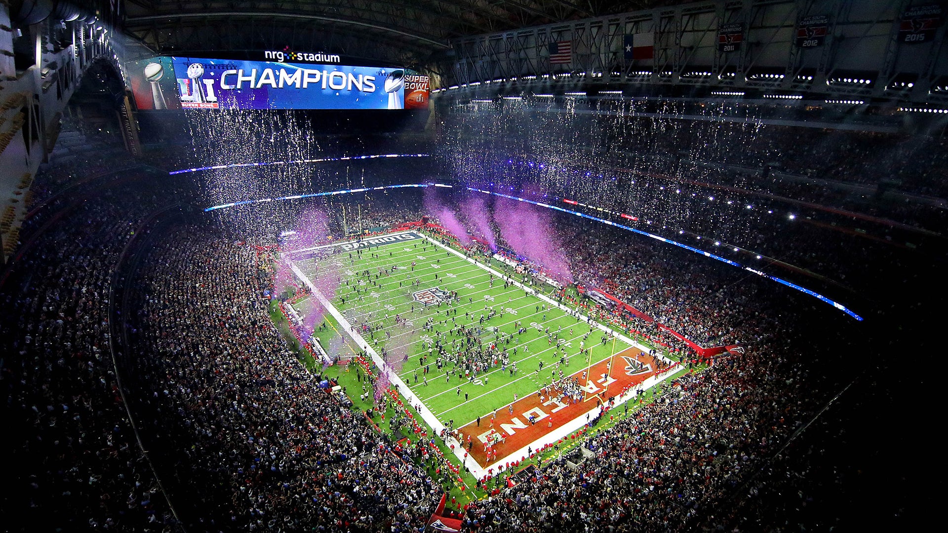 Overall view as the New England Patriots win Super Bowl LI against the Atlanta Falcons at NRG Stadium