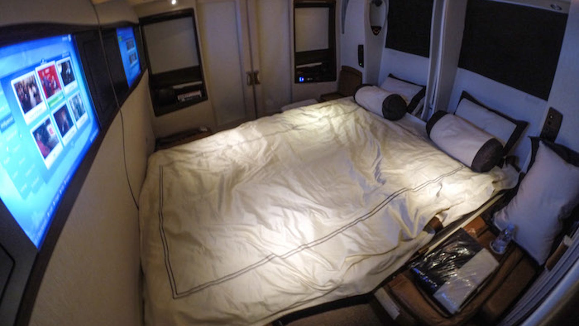 From airline seat to double bed