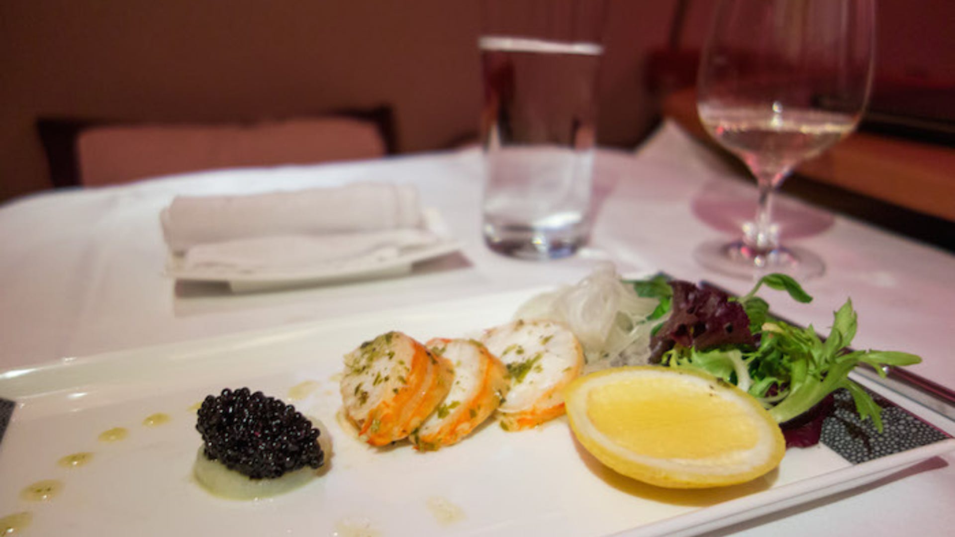 Malossol caviar with lobster-fennel salad