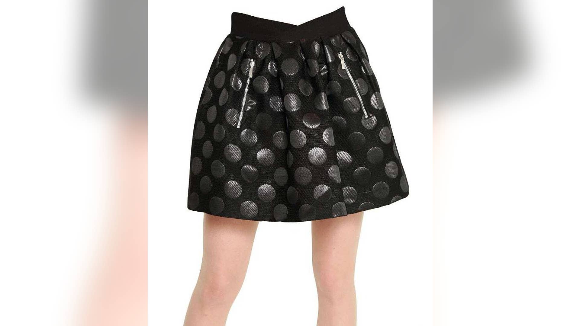 JC/DC BY JC DE CASTELBAJAC  WAXED WOOL JACQUARD POLKA-DOT SKIRT