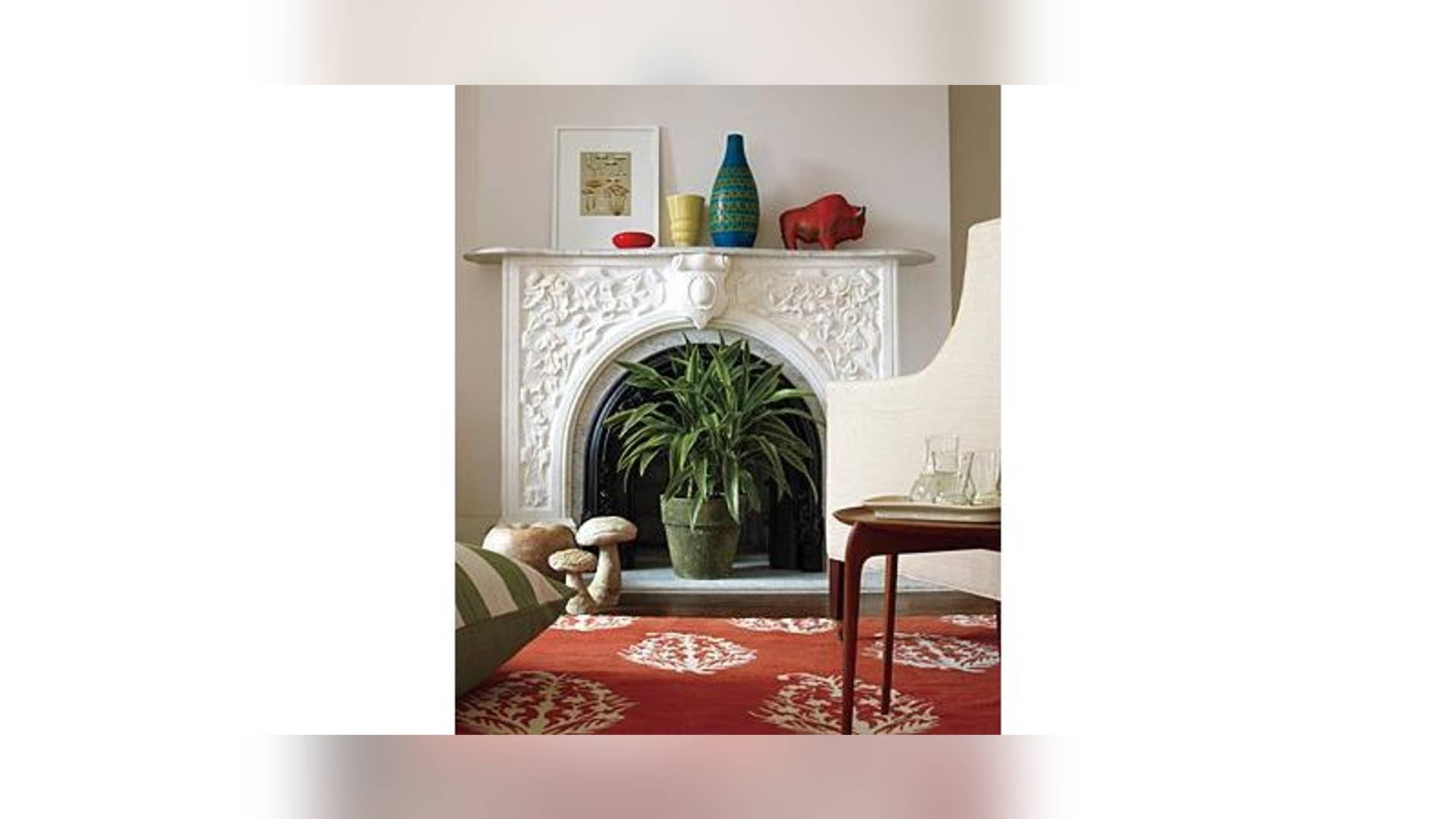 Stick a Plant Inside a (Non-Working) Fireplace