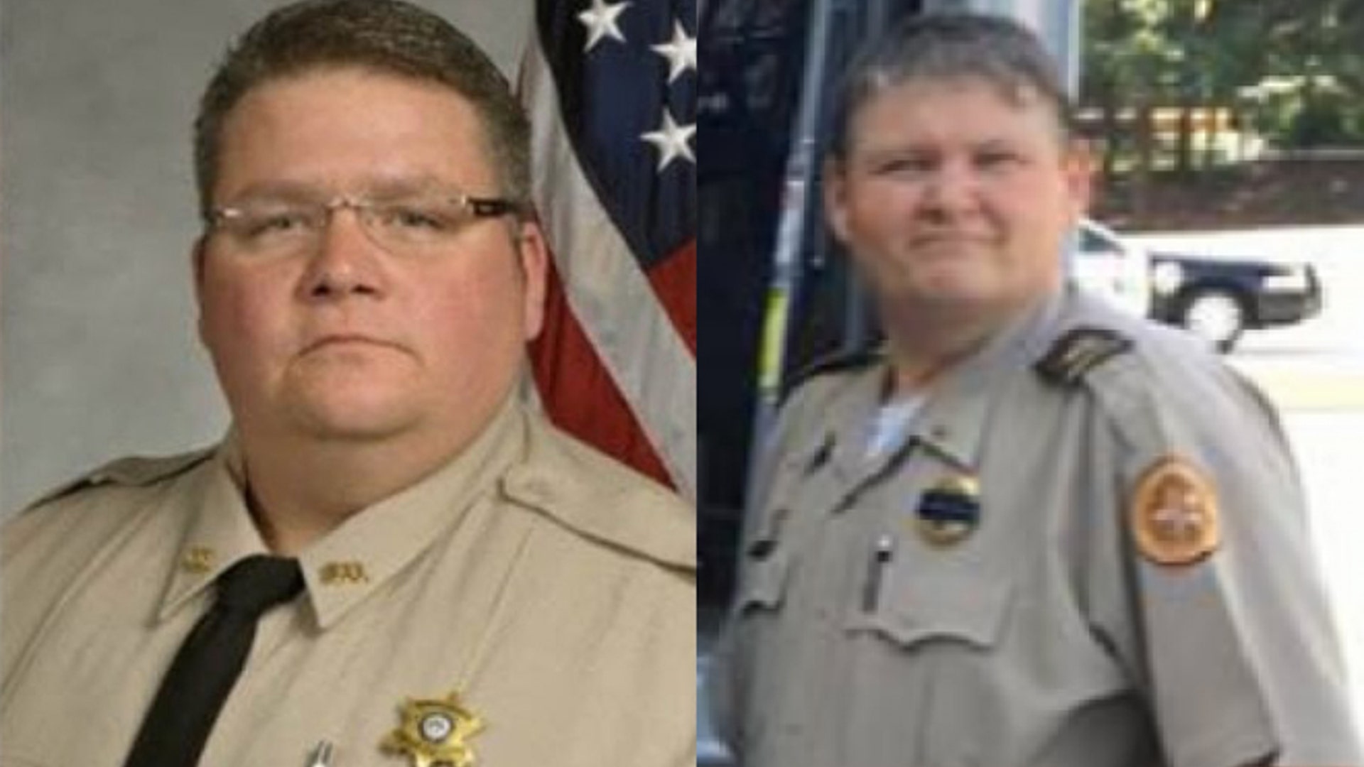 Peach County, GA, Sheriff’s Deputies Daryl Smallwood (left) and Sgt. Patrick Sondron (right) were shot on Nov. 6 near Byron, GA, and died of injuries sustained when they responded to a report of a confrontation between neighbors.