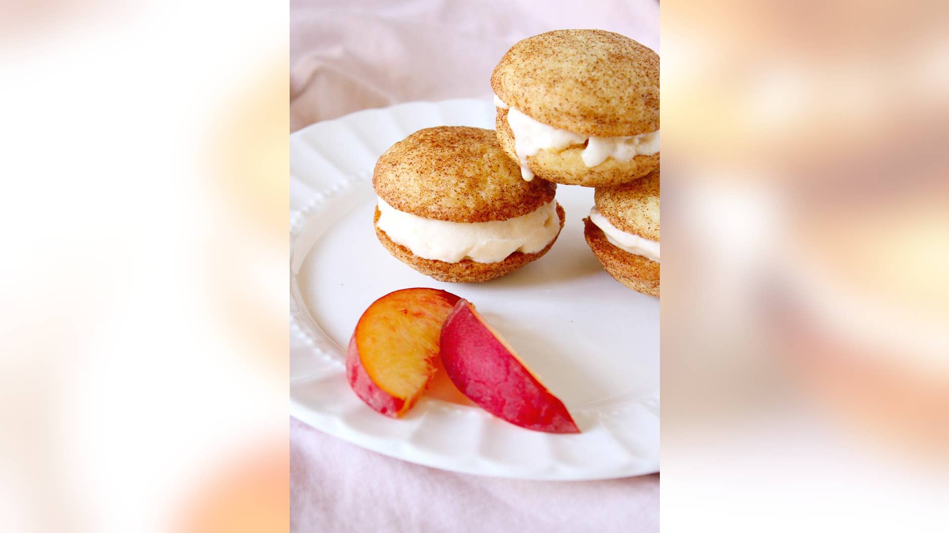 Snickerdoodle and Peach Frozen Yogurt Sandwich