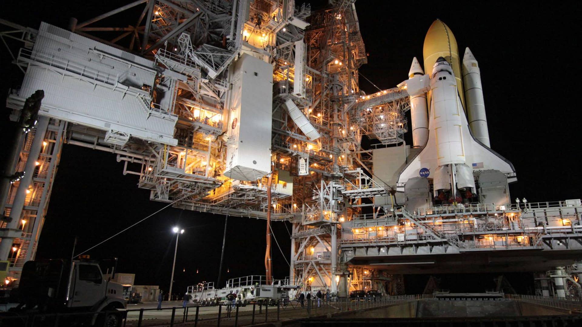 Shuttle Moved Onto Launch Pad