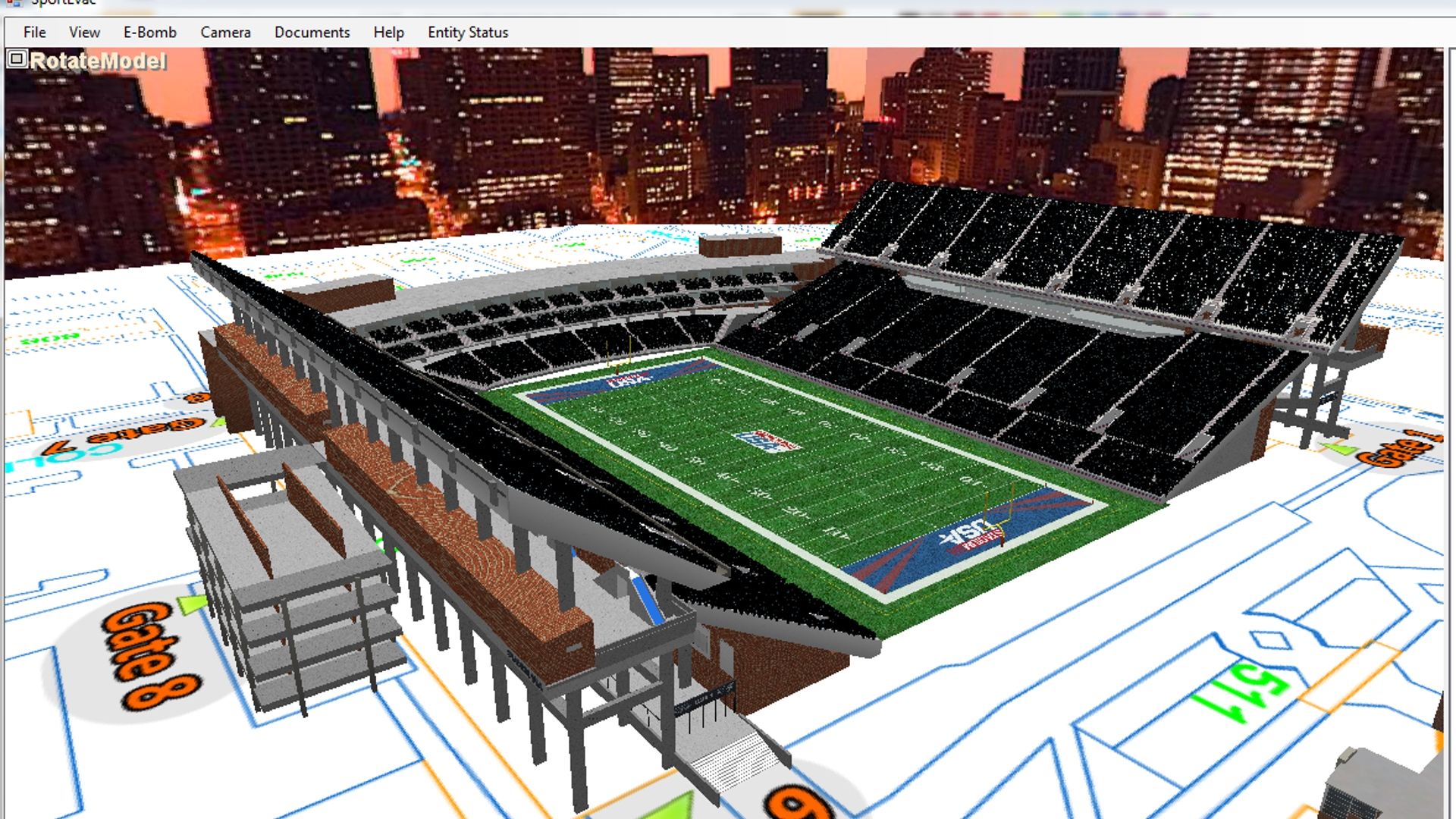 Sport Evac: stadium at capacity