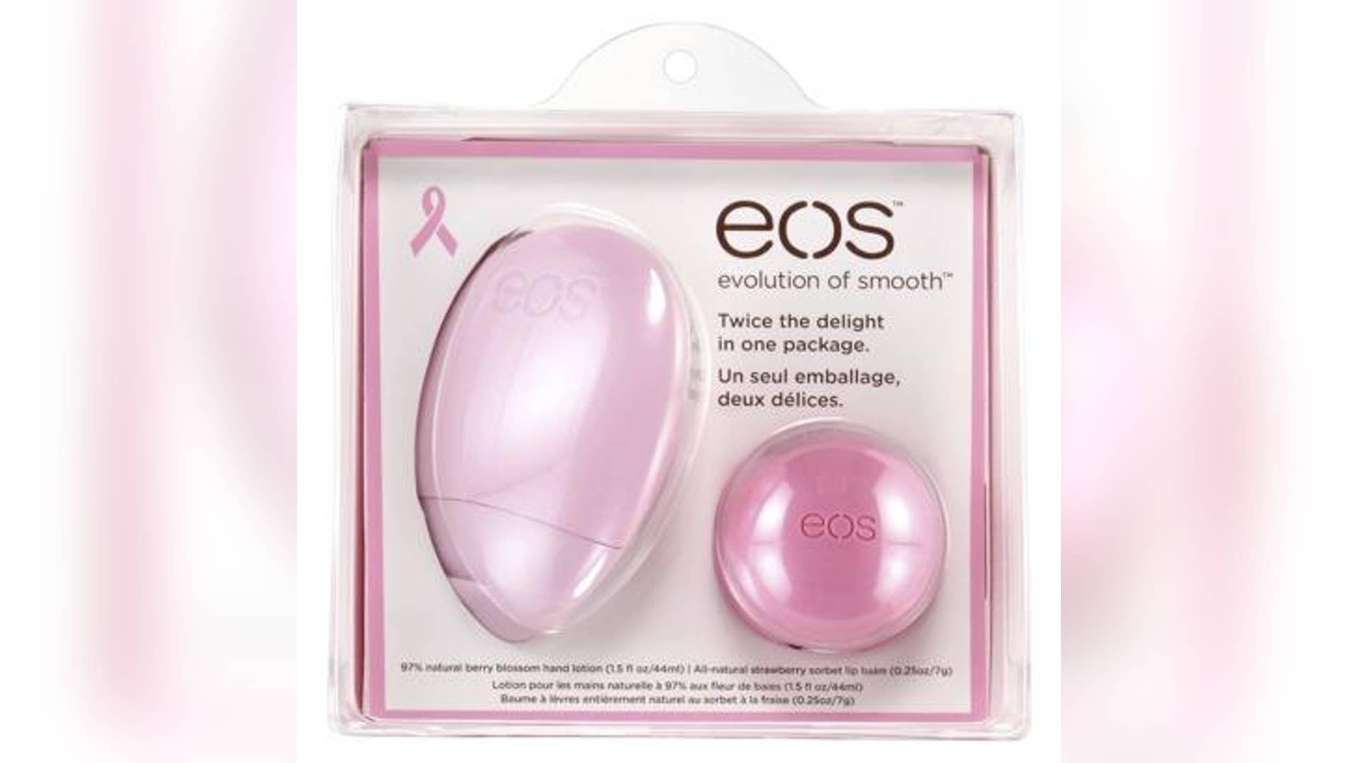 eos Limited Edition Breast Cancer Awareness Lip Balm & Body Lotion, $6.99