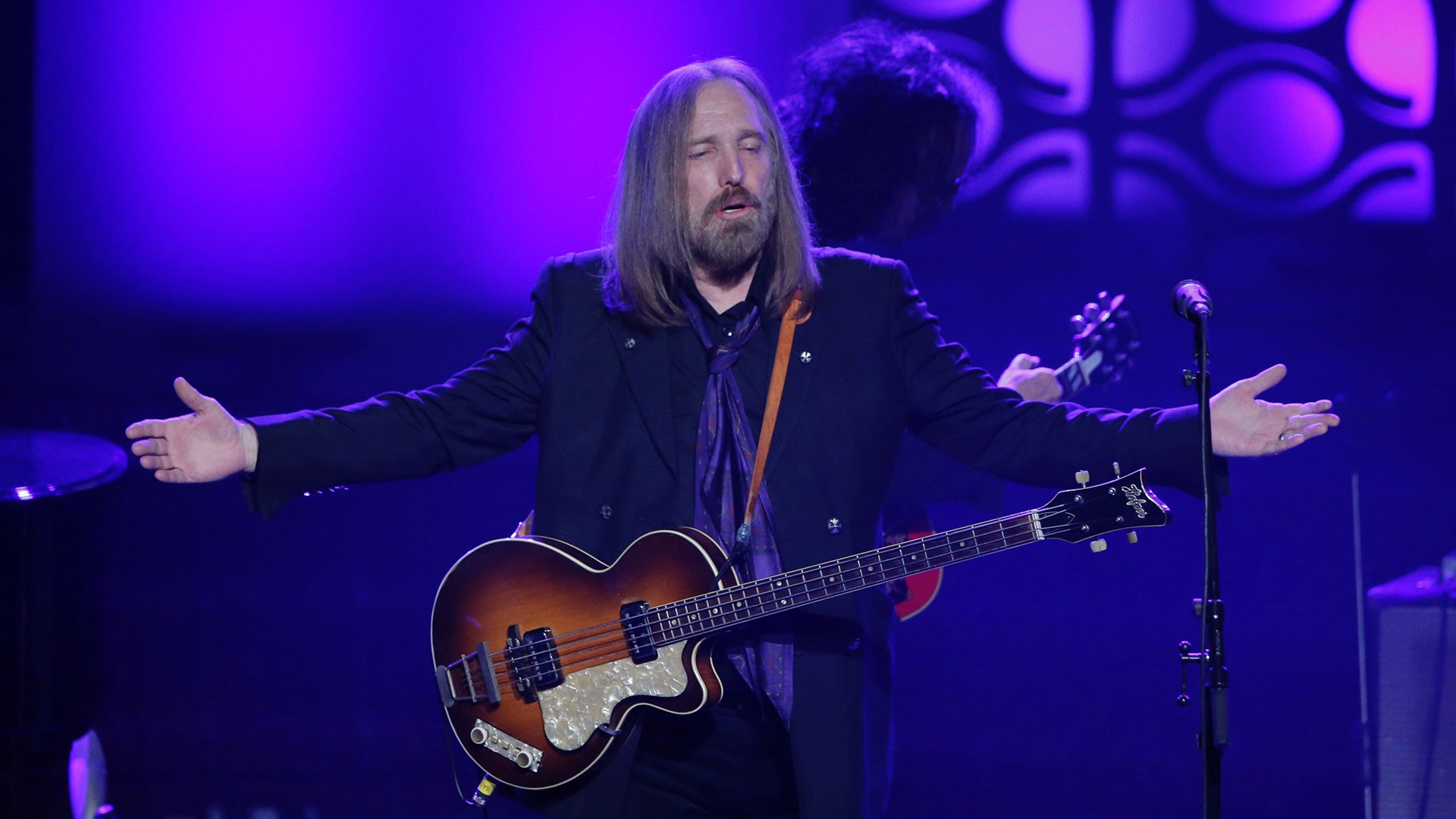 Musician Tom Petty performs on stage after being inducted during the 47th Songwriters Hall of Fame 