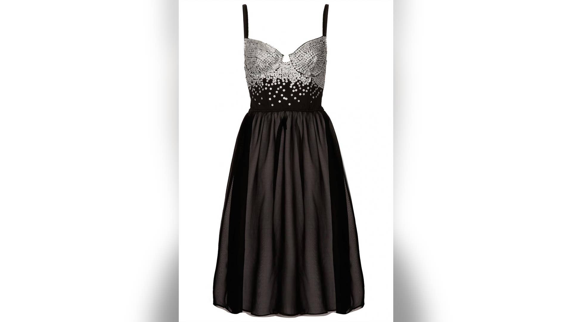 Silver Sequin and Chiffon Slip