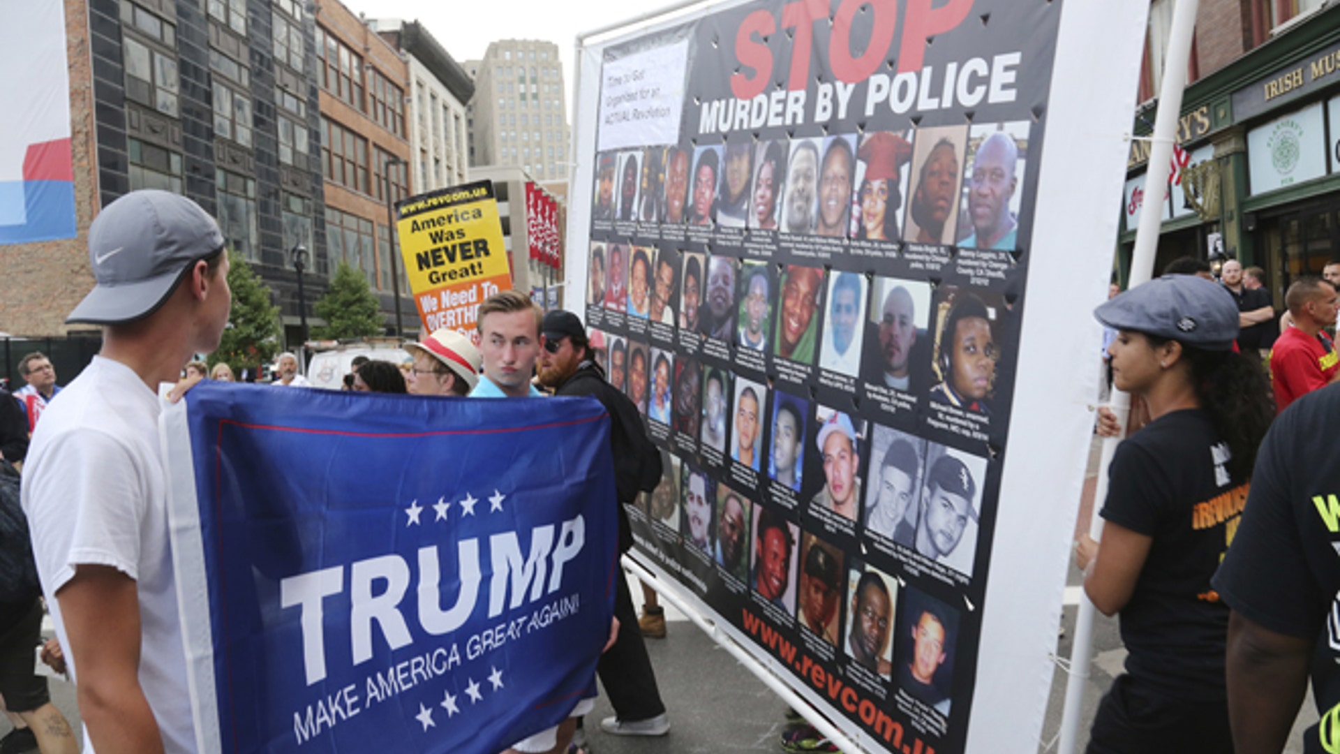 Protests outside Quicken Loans Arena