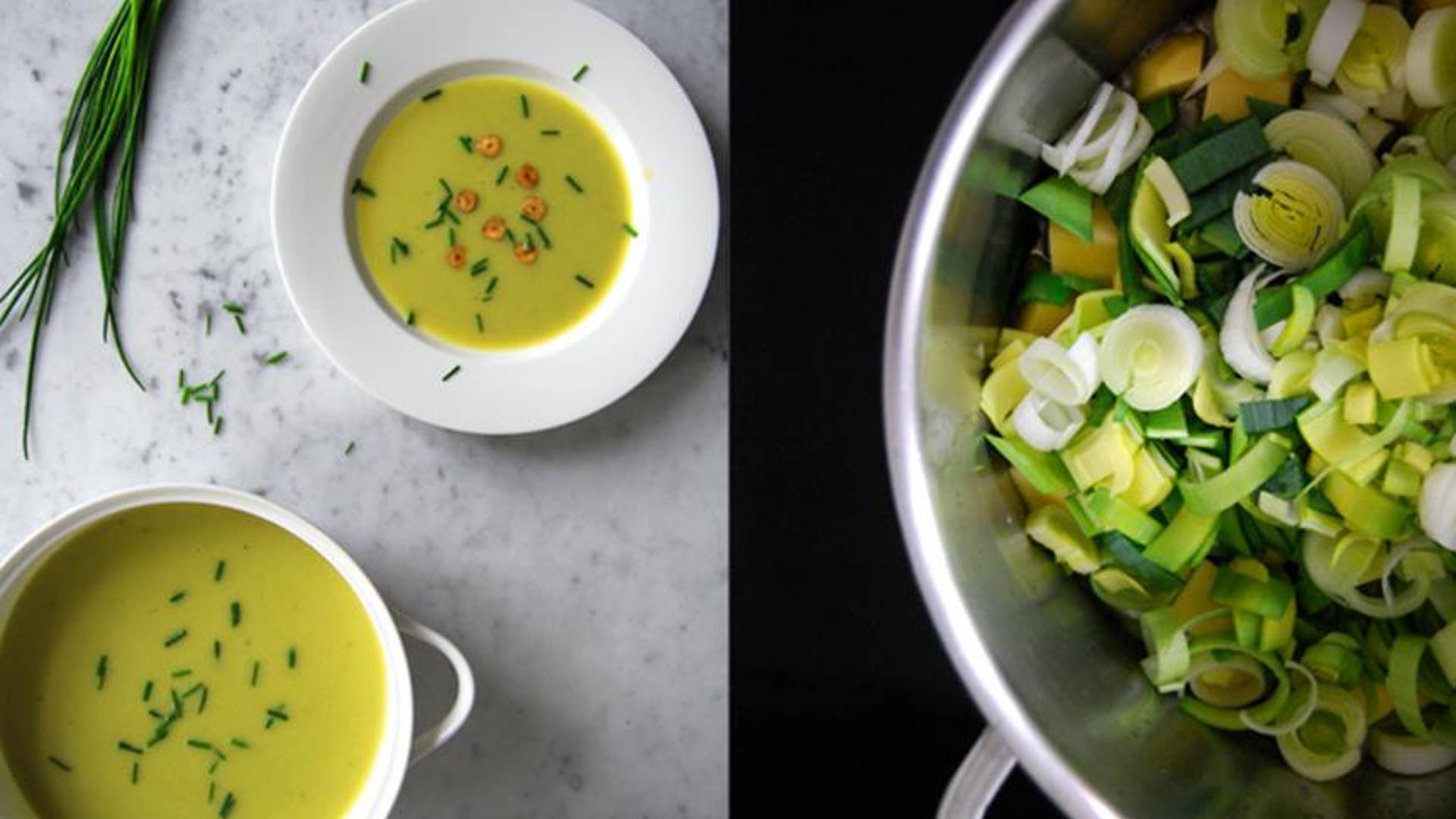 Vichyssoise with Crunchy Garlic Chips
