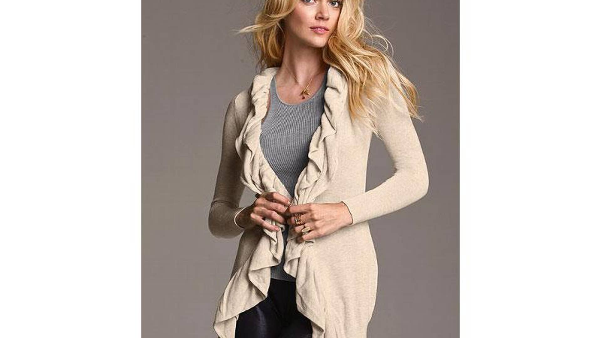 Victoria's Secret Long Ruffle Cardigan Sweater, $39.60