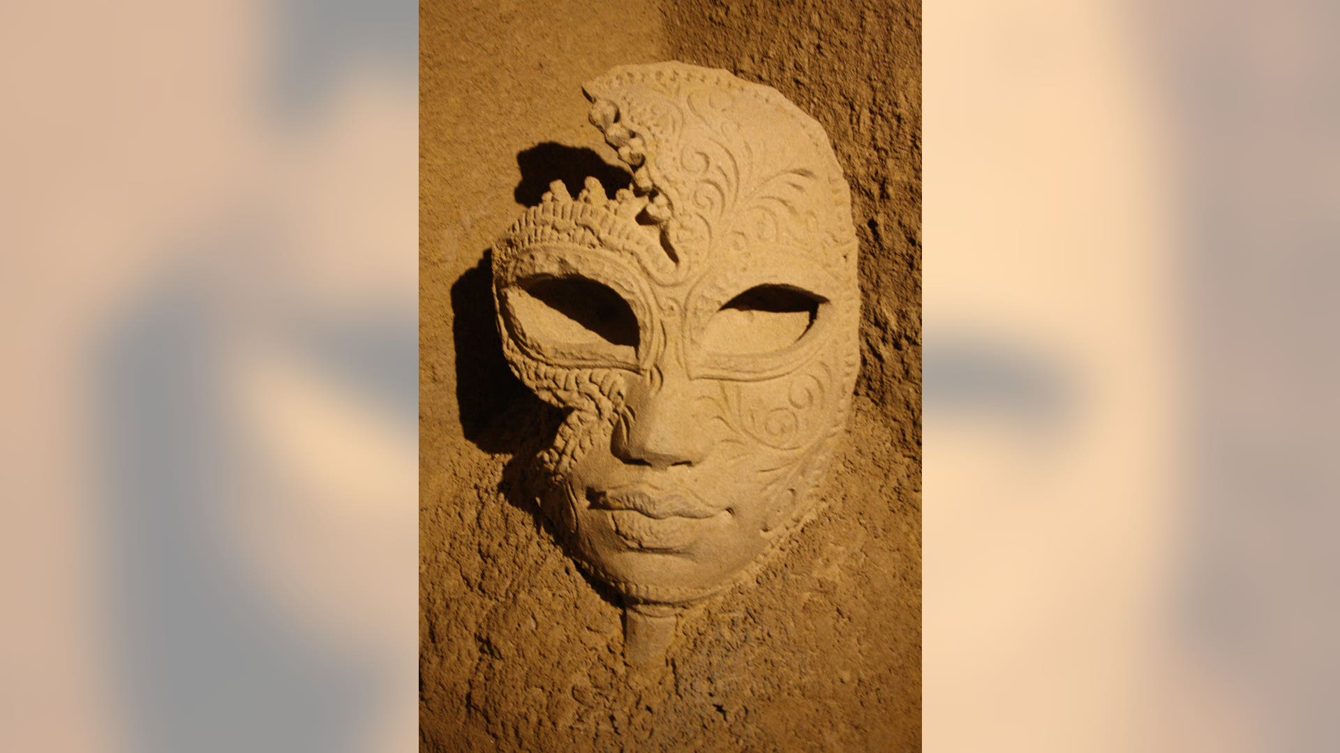 A medieval mask of sand.