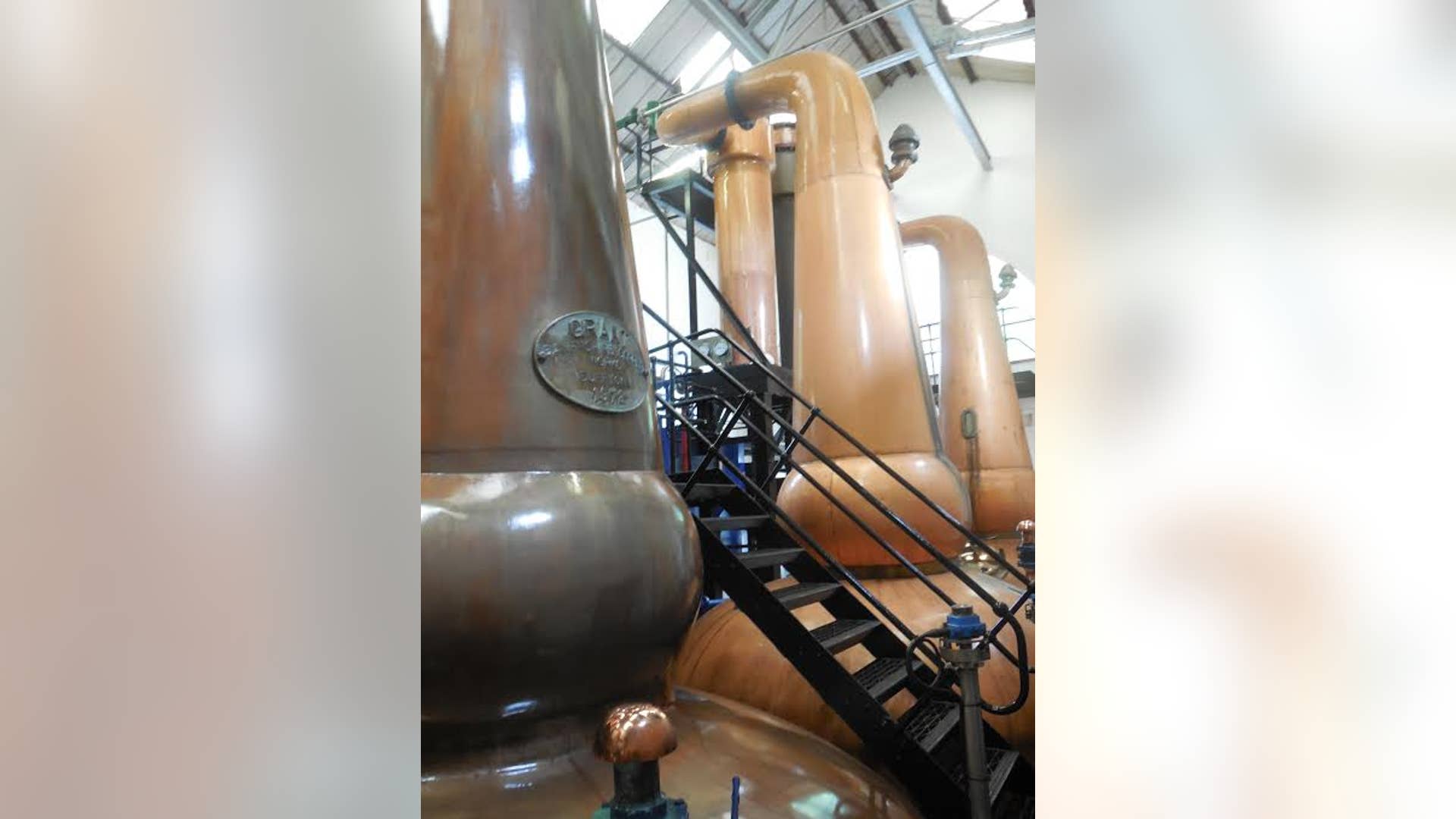 The copper stills at the Tobermory Distillery on the Isle of Mull