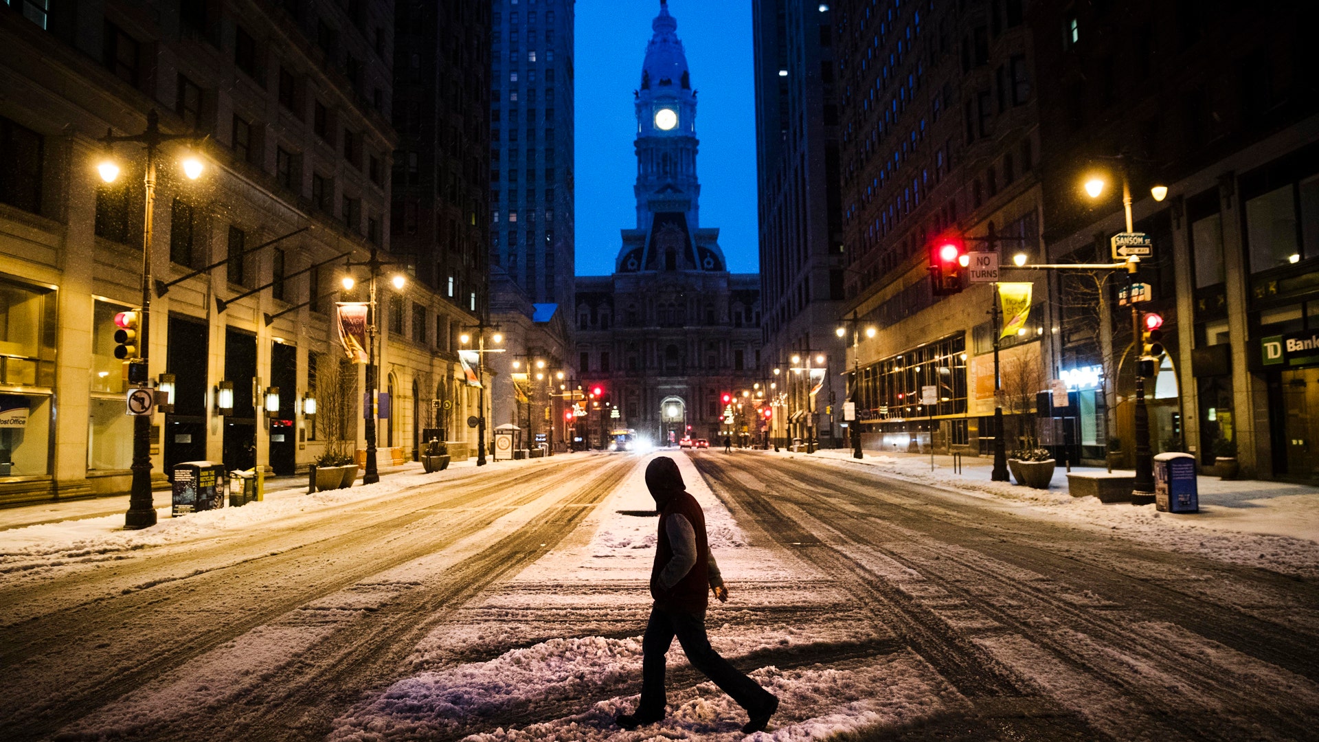 Schools were closed in Philadelphia, seen here, New York City, Boston and elsewhere, Tuesday, March 14, 2017. 