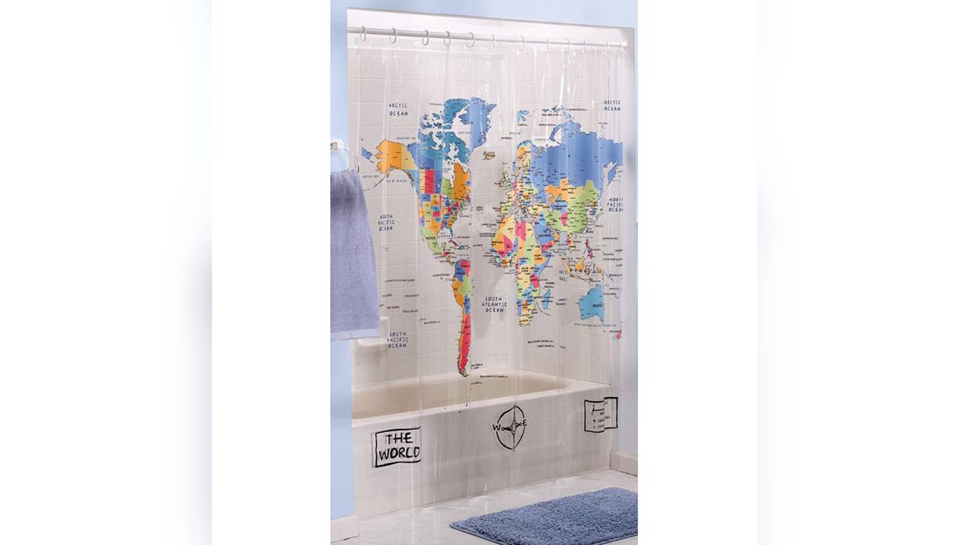 The World Unique Shower Curtain, $18.99