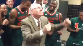 Miami coach celebrates upset of Virginia with a hilariously awkward dance