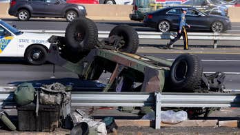 Four soldiers injured when military vehicle overturns on New Jersey Turnpike