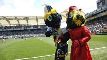 The LA Galaxy's mascot brought his mom to the match for Mother's Day