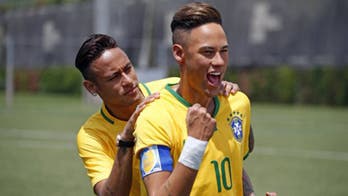 Neymar looks understandably kind of freaked out by wax clone